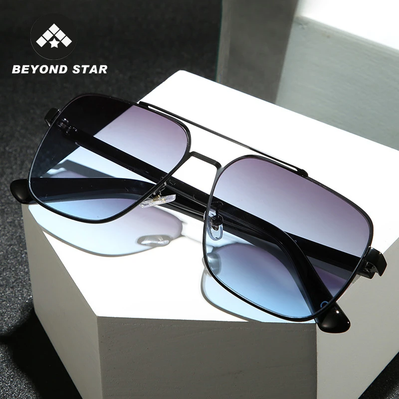 

BEYONDSTAR 2019 Classic Black Square Sunglasses Retro Men Italian Design Metal Frame Sun Glasses For Women High Quality G28091