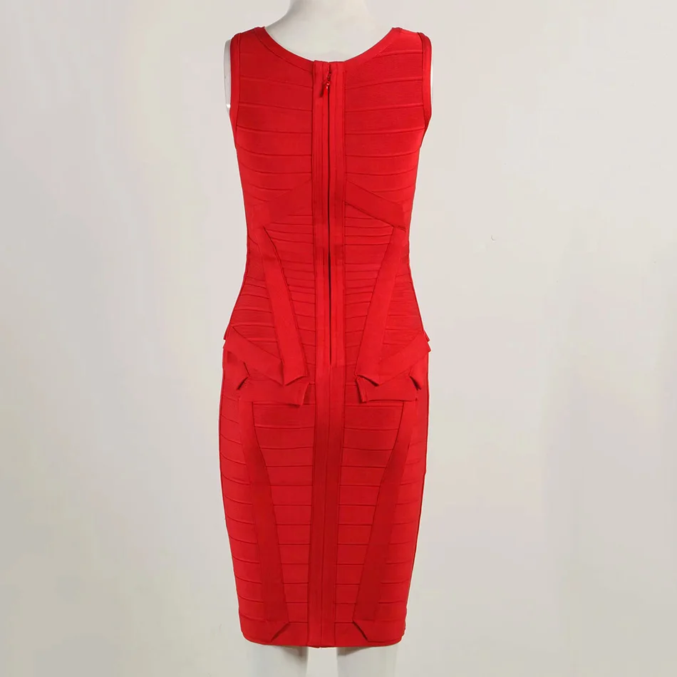 Amily. C, новое летнее красное женское Бандажное платье, Vestidos, Элегантный жилет, сексуальный, без рукавов, бодикон, Клубное, знаменитостей, подиум, вечерние платья