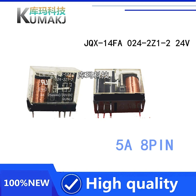 2 шт./лот 100% новое реле Φ 024-2Z1-2 24V JQX 14FA 024 2Z1-2 5A 8PIN 24VDC | Электронные компоненты и