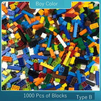 

Zhenwei Building Bricks 1000 Pieces DIY Kindergarten Bulk Building Blocks Random Color - Mixed Shape Toys for Girls Boys