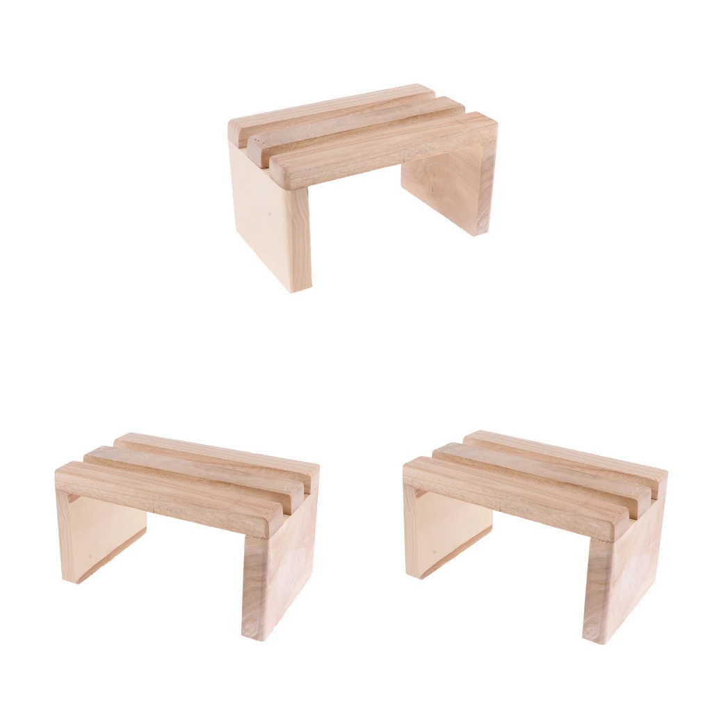 3Pcs Wood Foot Step Stool Platform Foot Roller Massage Stool Chair for Feet Spa Bath Barrel Bucket Toilet Seat Under Desk