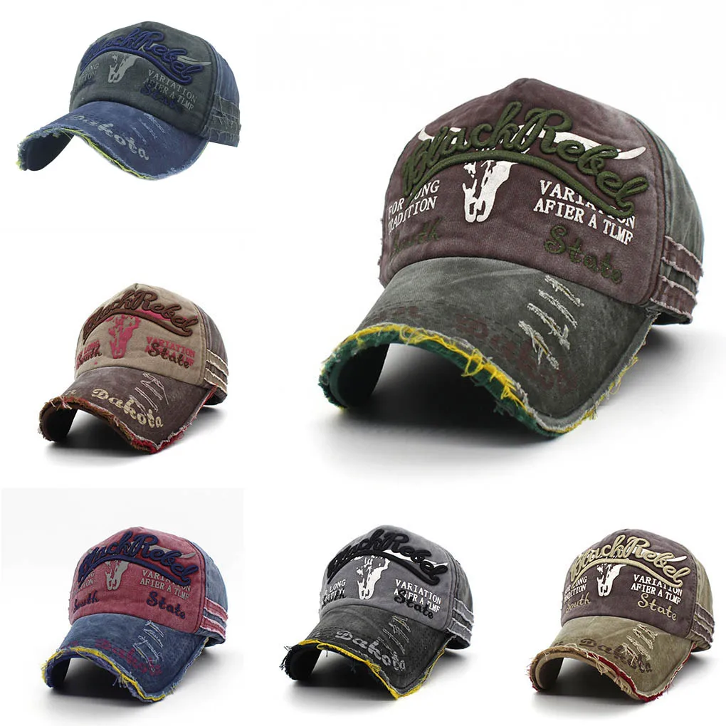 Winter Hat Cap Baseball-Cap Letters Canvas Patchwork Women Snapback Retro Vintage Denim