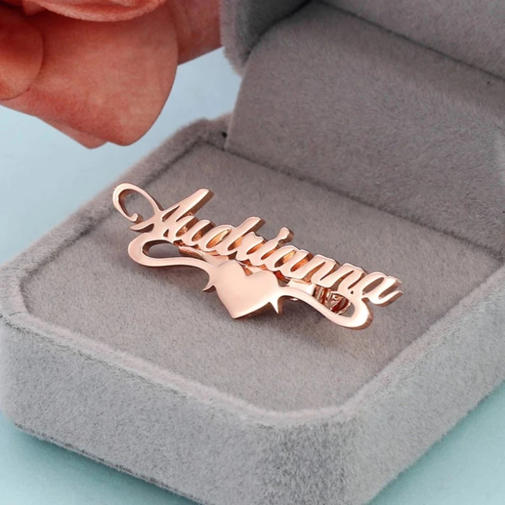 Fils Custom Brooch Men Personalized Stainless Steel Custom Name Pins