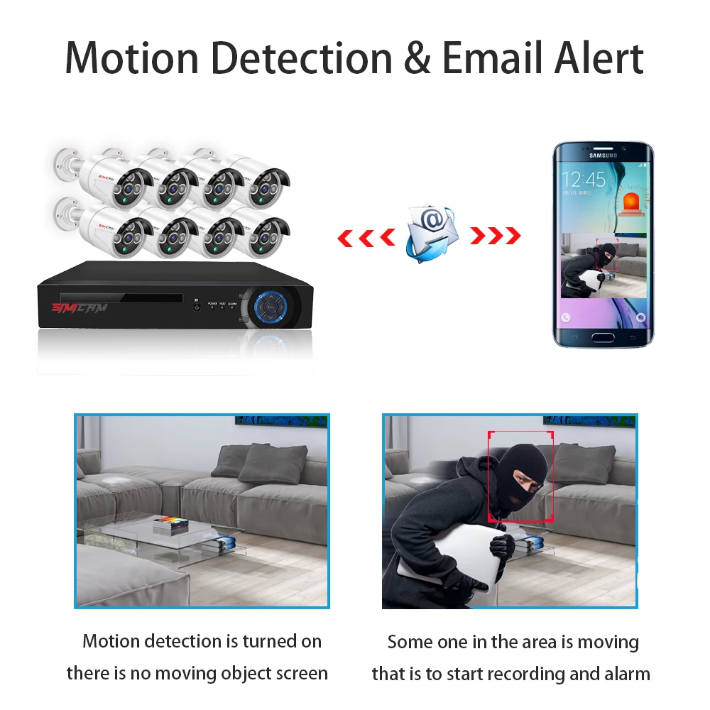 Охранная камера 2/8ChannelPOE система видеонаблюдения NVR kit 1080P HD видео IP IRCUT 2mp POE