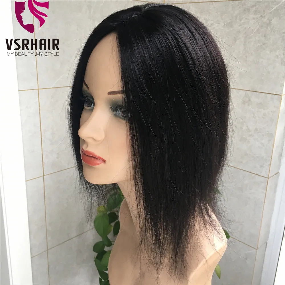 Nuovo stile Topper per capelli umani al 100% perfetto per la caduta dei capelli Topper per capelli umani per donne Topper per capelli con due clip - immagine 3