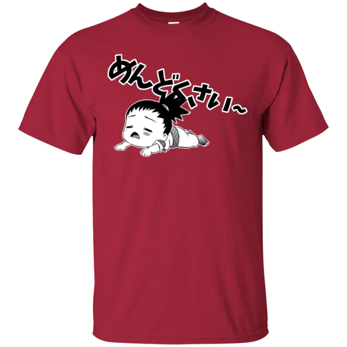 Printed Men T Shirt Cotton tshirt Mendokusai Naruto O-Neck Short-Sleeve Women T-Shirt |