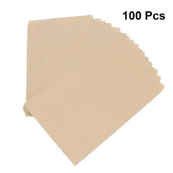 

100Pcs Envolopes Reusable Durable Thicken Storage Envolopes Kraft Paper Envelopes Brown Envelopes for Postcards Business Cards