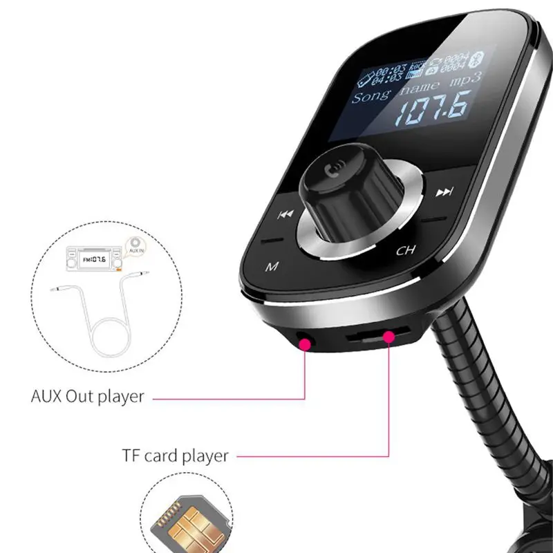 Беспроводной автомобильный Bluetooth fm-передатчик MP3 радио адаптер автомобильный комплект USB зарядное устройство