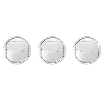 

3pcs Scratchproof Outlet Dashboard Center Console Styling Car Silver Air Condition Vent Trim Cover Auto For Ford Mustang