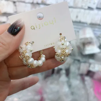 

butterfly wooden earrings fashion jewelry Vintage pearl leaf oorbellen hangers pendant bowknot cherry earrings for women 2020