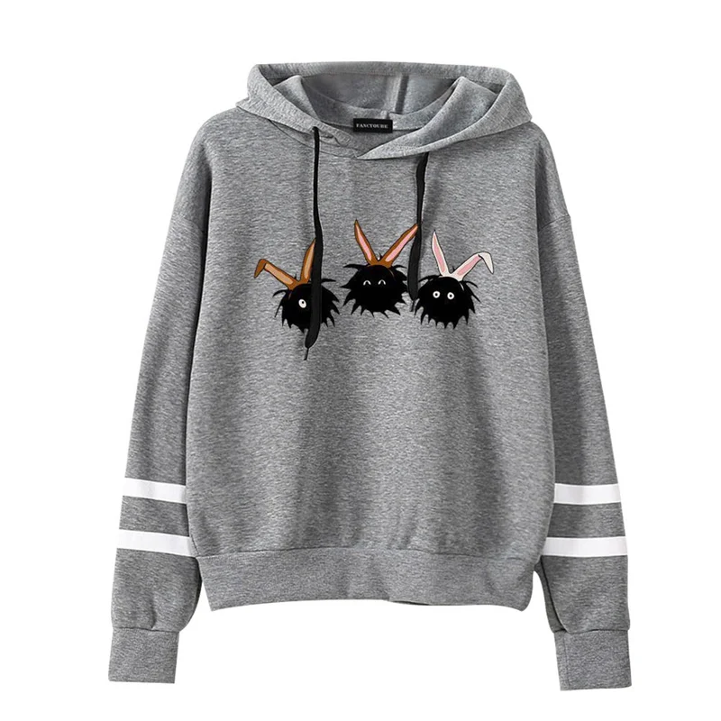 Ghibli Fairydust Kawaii Harajuku Толстовка для женщин милый забавный мультфильм аниме кофты 90s Графический Hoody Femal - Цвет: W35449GY