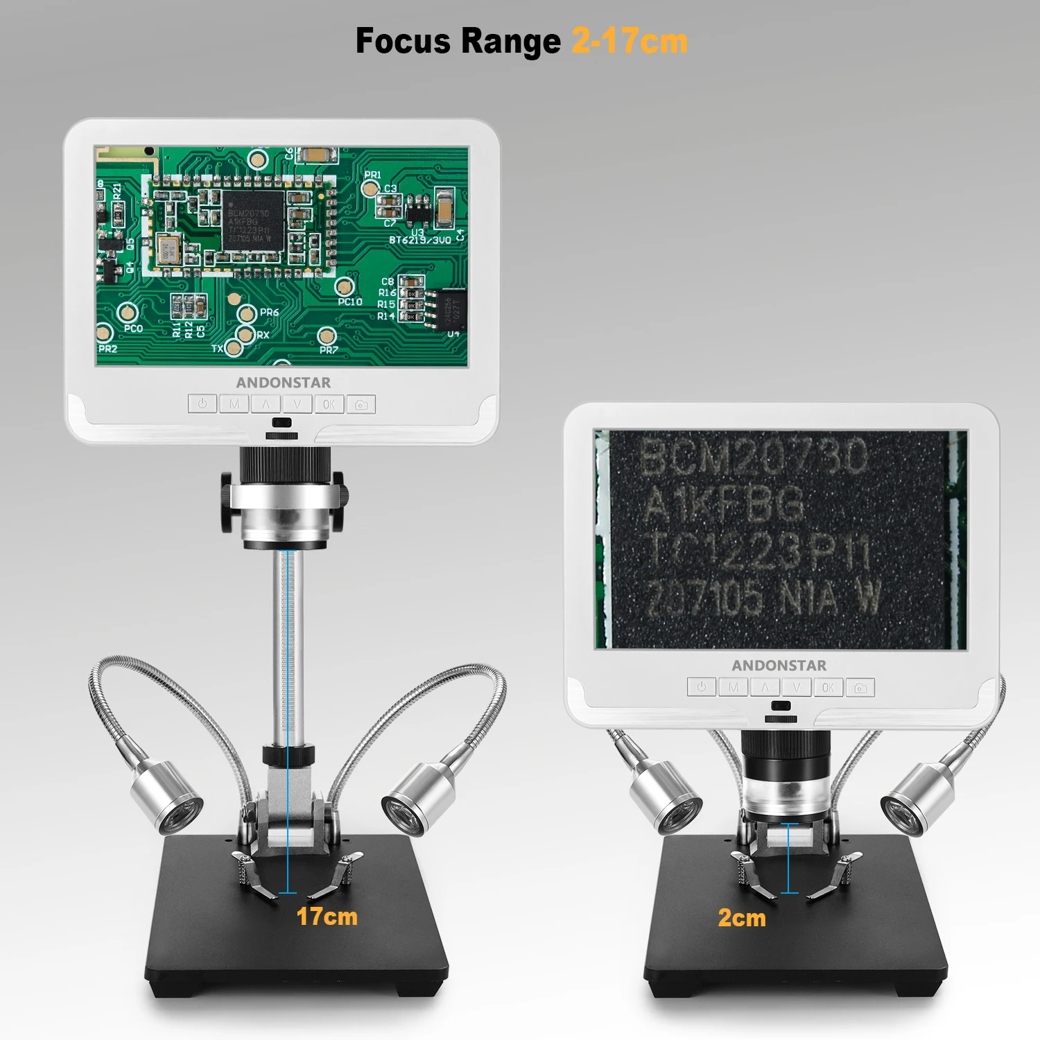 Andonstar AD407 HDMI Soldering Digital Microscope with 4MP UHD 7'' LCD Screen 270X Video Microscopes for Phone Repairing 6