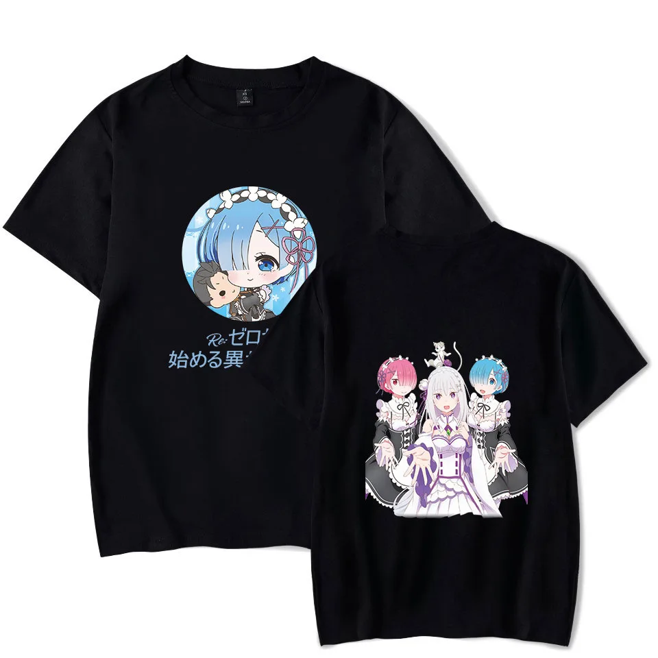 Футболка Мужская/женская с принтом аниме Re:zero Повседневная рубашка коротким