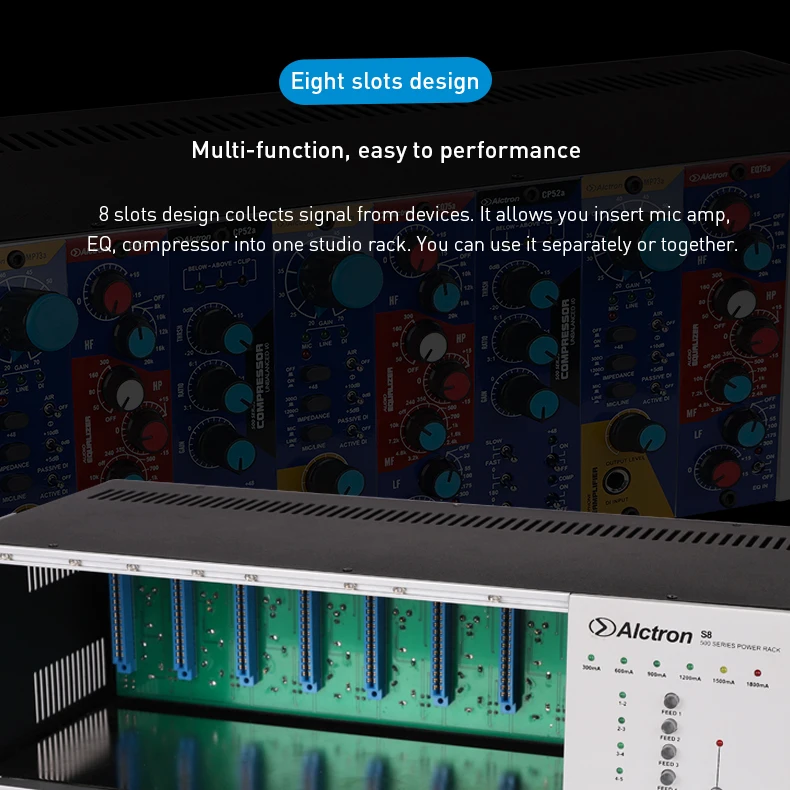 Alctron S8 500 серия студийная стойка питания производительность 8 слотов профессиональный сценический блок питания запись студия 8-канальный блок питания