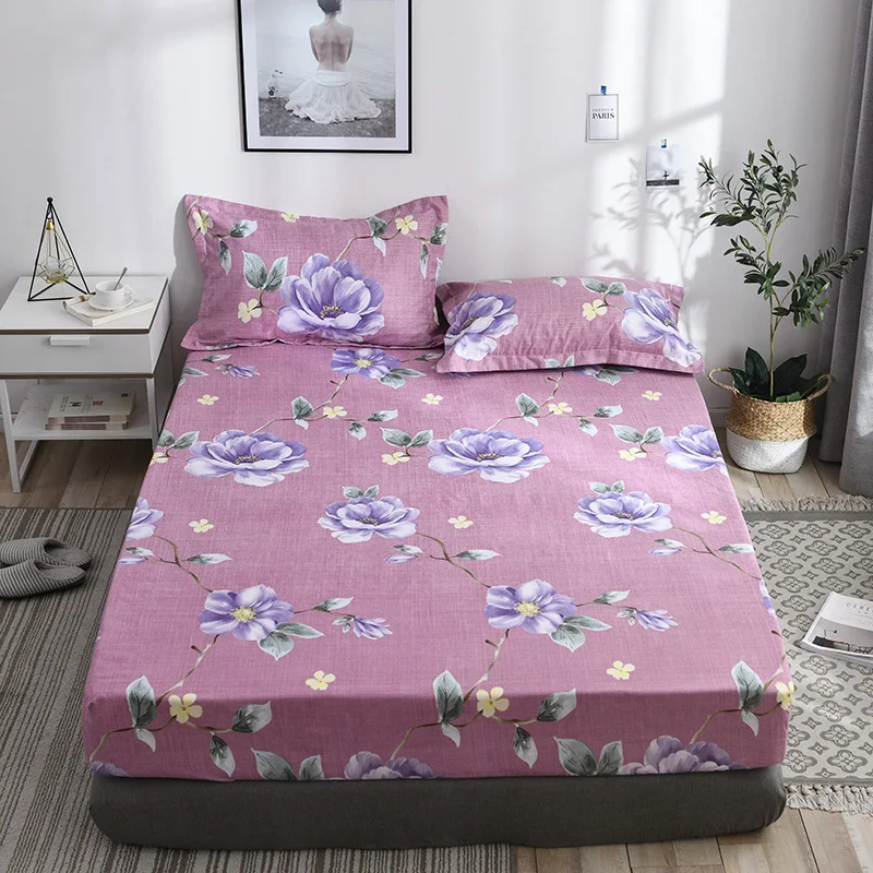 

Thicken Sanding Bed Mattress Cover Floral Soft Comfortable Bed Mattress Protector Cover King Queen Size Fitted Bed Sheet