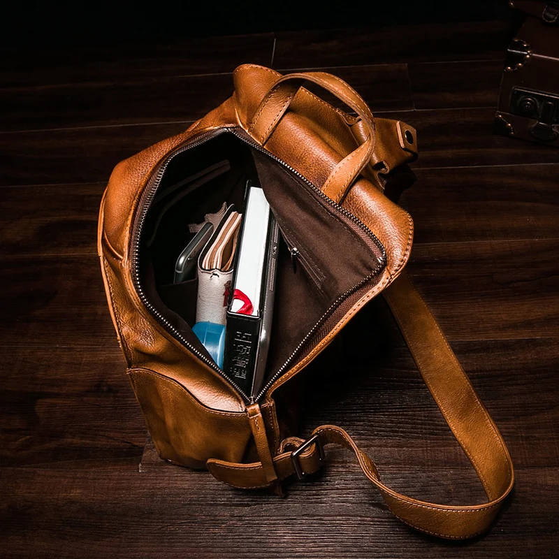 Винтажная сумка из натуральной кожи мужская bolsas слинг нагрудная для мужчин через