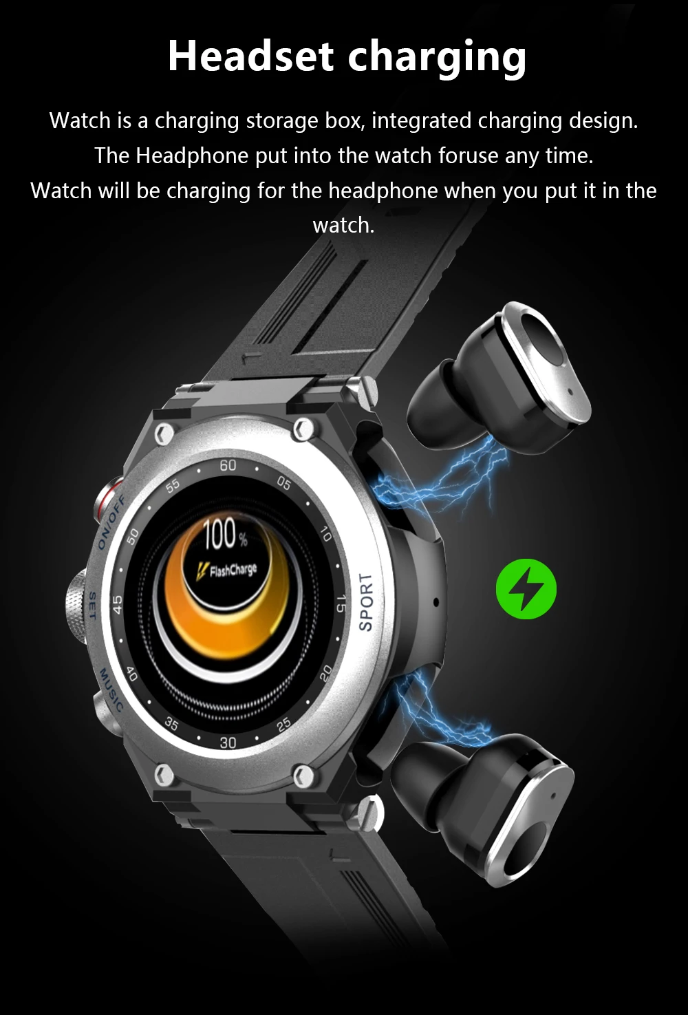 T92 Smart Watch Men 2021 Bluetooth Call Play Music HiFi TWS Earphone Custom Dial Temperature Monitor Smartwatch For Android Ios