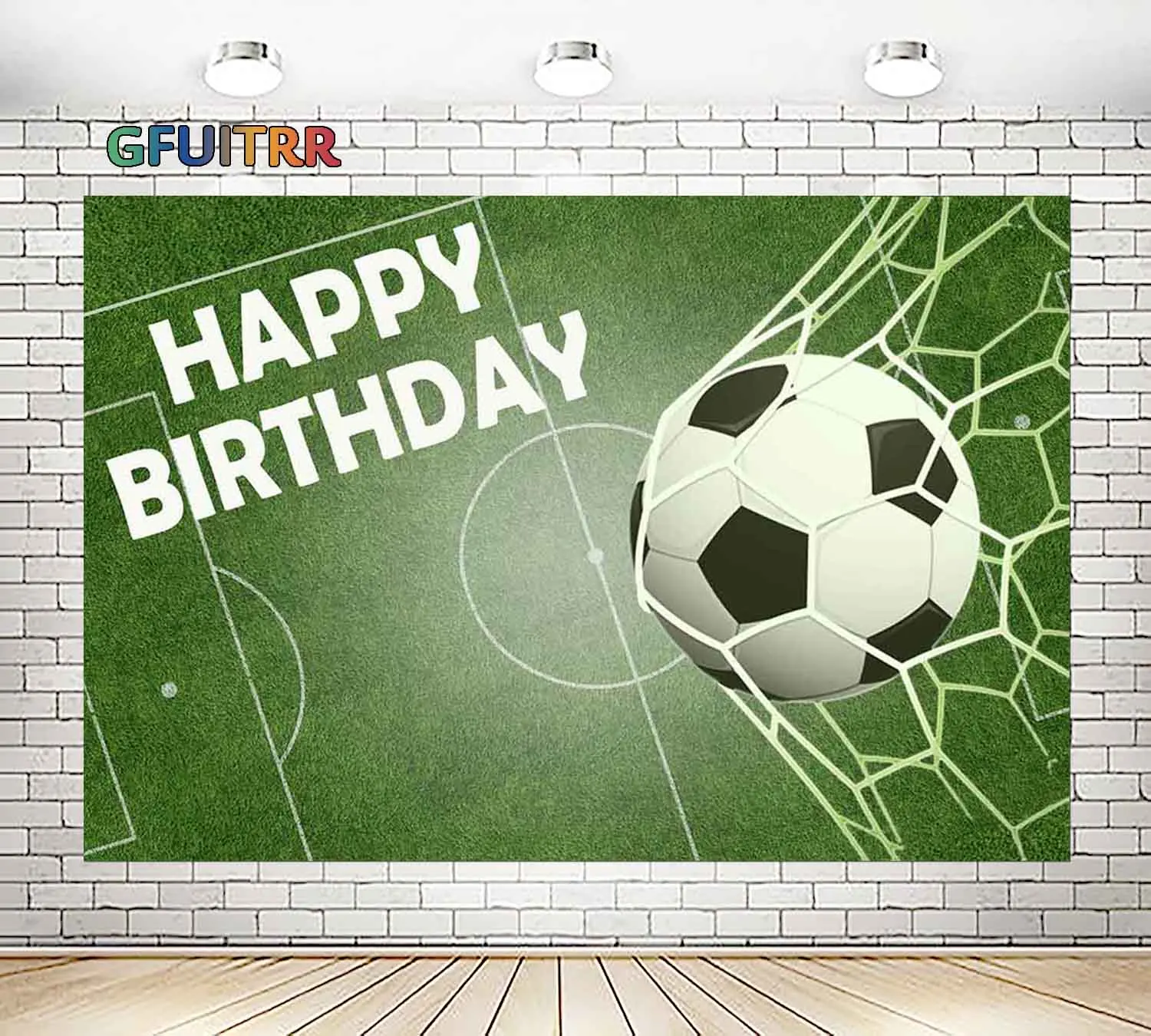 Gfuitrr Football Field Backdrop Kids Birthday Background Soccer Net Grassland Polyester Vinyl Photography Banner Decoration Prop Background Aliexpress