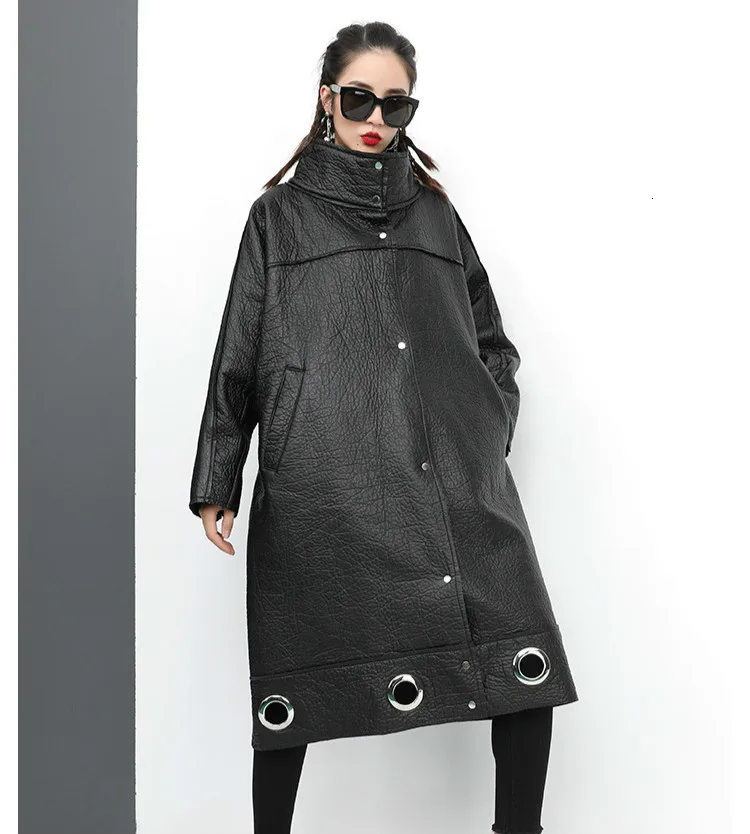Max LuLu Fashion Korean Ladies Punk Winter Streetwear Women Long Faux Leather Jackets Casual Warm Fur Clothes Oversized Pu Coats