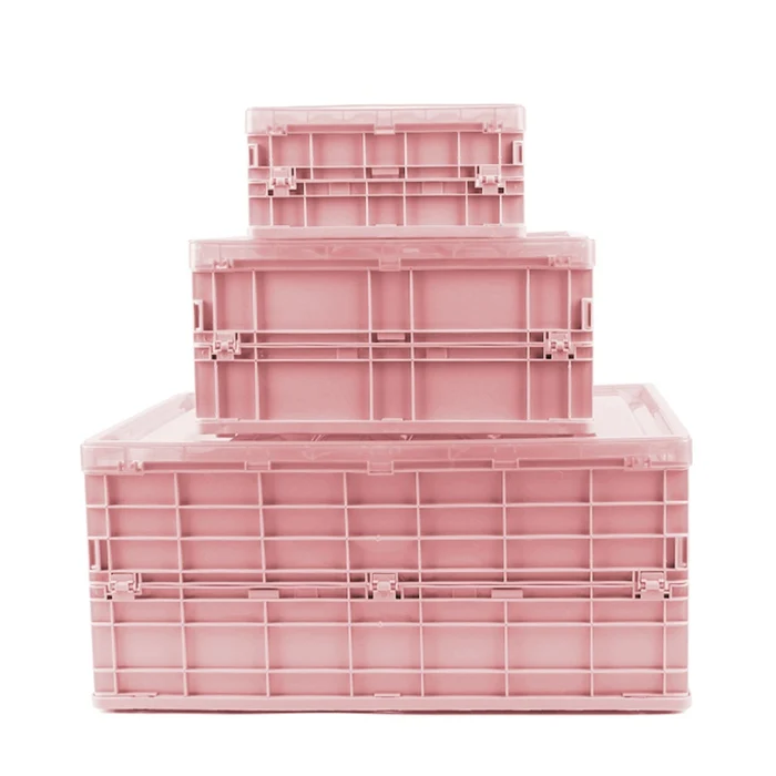 3pcs-Pink Большая складная коробка для хранения пластиковая ткань Органайзер чехол Крытая Коробка для хранения настольная коробка для хранения автомобиля шкатулка для дома ящик для посуды - Цвет: 3pcs-Pink