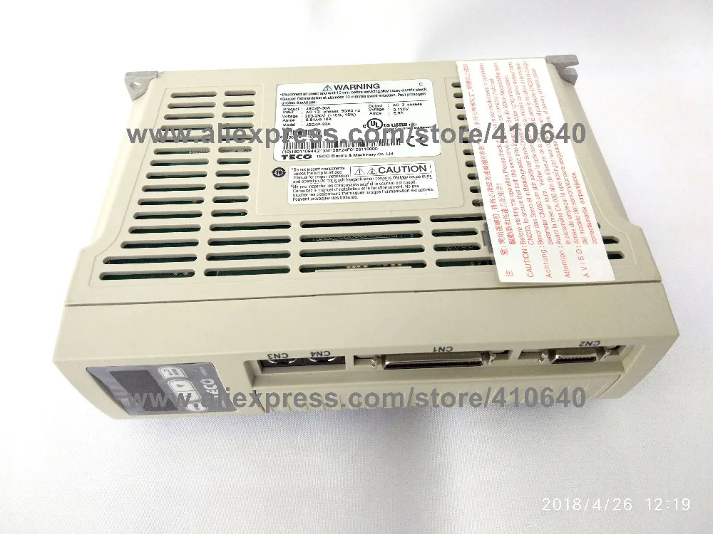 Натуральная TECO 1KW Серводвигатель JSMA-MA10ABK00 и мотор сервопривода JSDAP-30A с 28,65 максимальный крутящий момент: 1/3P AC 220V