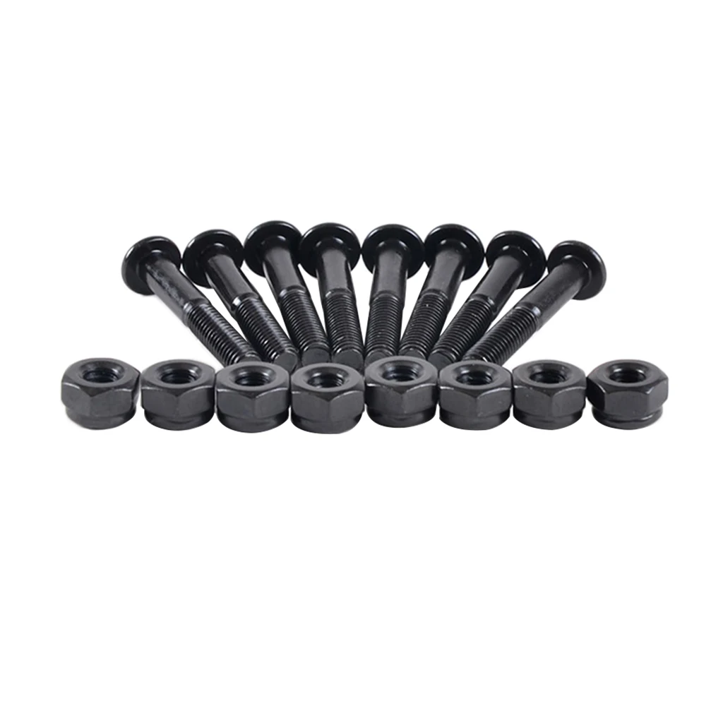 8pcs Longboard Skateboard 33mm Bolts Screws with Nuts Set Hardware for Speed Racing Skateboard Street Freestyle Skateboard