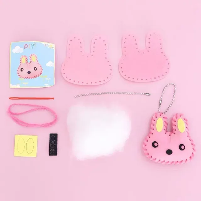 10Pcs/lot Handcraft Toys for Children Non-woven Fabric DIY Handmade Pink Bag Keychain Ornaments Arts Crafts Kits Creative Toy 6