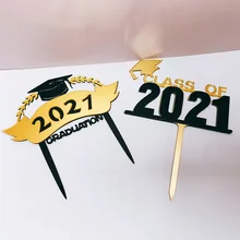 Klasse von 2021 Kuchen Topper Congrats Grad Acryl Cupcake Topper Für 2021 Promotionen College Feiern Partei Kuchen Dekorationen