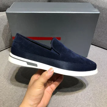 

2020 New Guangzhou Men's mo sha pi Breathable Leather Flats Youth Shoes