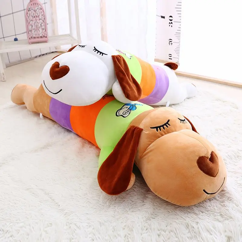 

2018 New Style Color Sitting Dog Plush Toy Doll Large Size Gift to Sleep with Pillow Custom