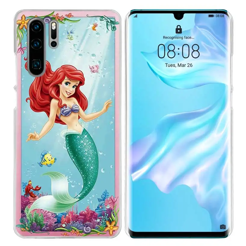 Чехол с изображением маленькой русалки для huawei P20 P Smart Z Plus P30 P10 P9 P8 mate 30 20 10 Lite Pro, жесткий чехол для телефона Cas