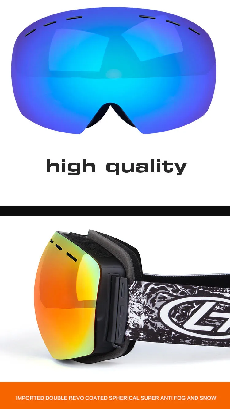 Лыжные очки двухслойные Поляризованные линзы для катания на лыжах Анти-Туман UV400 снег сноуборд очки для мужчин женщин лыжные очки большая Лыжная маска очки