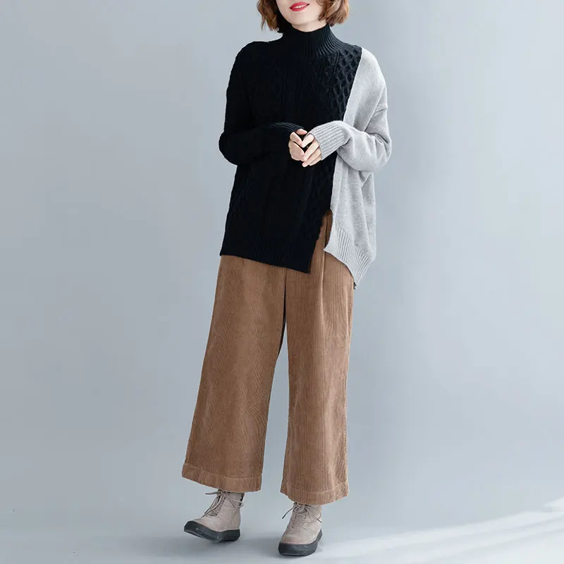 DIMANAF размера плюс зимний осенний женский свитер плотная вязка водолазка женские топы базовый пуловер Повседневная одежда - Цвет: Tao8768-hei