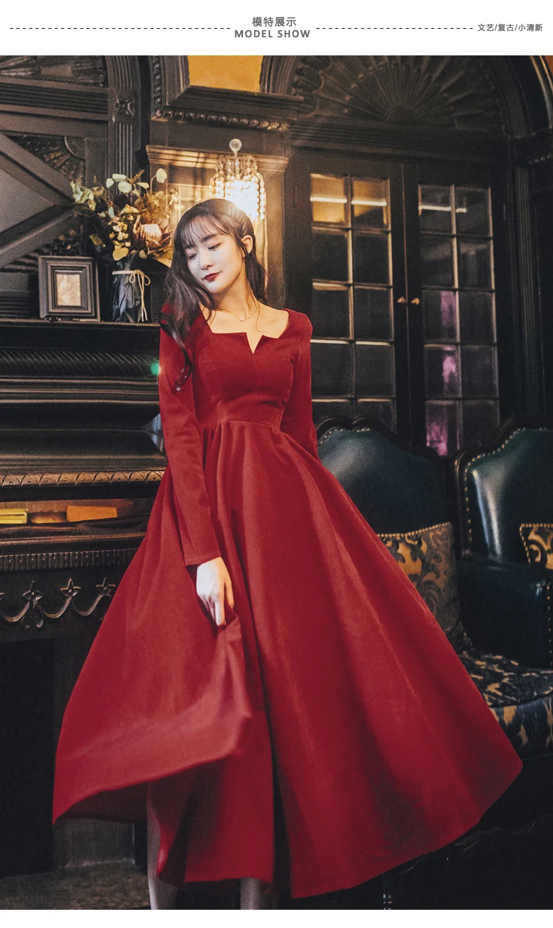 SexeMara, модная новинка, весна-осень, Ретро стиль, приталенное, темпераментное, вельветовое, кружевное, большое, маятниковое платье