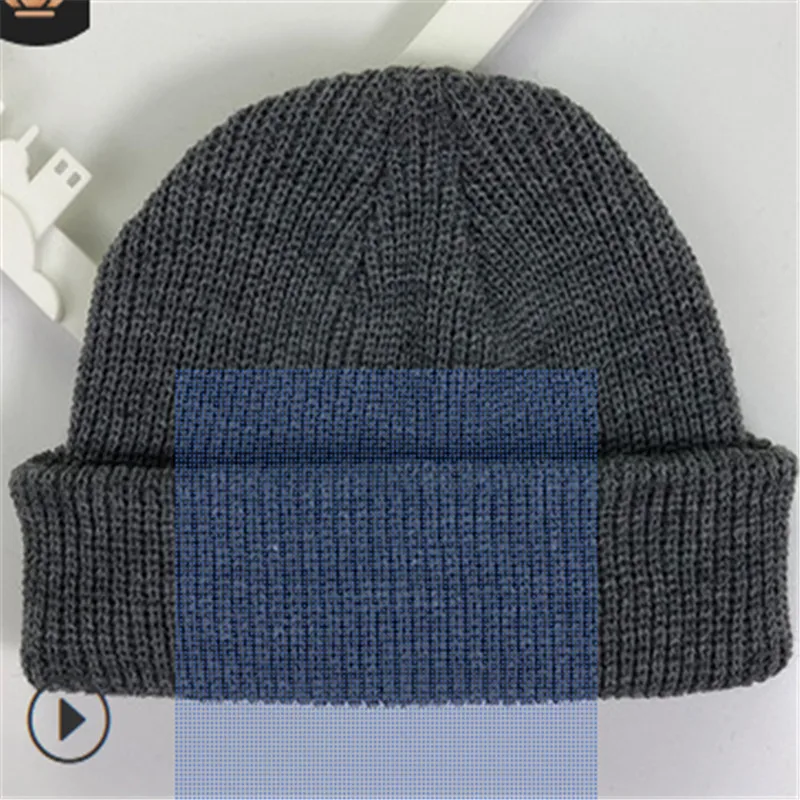 Unisex Men Women Beanie Hat Warm Ribbed Winter Ski Fisherman Docker Couple Hats New Fashion - Цвет: Темно-серый