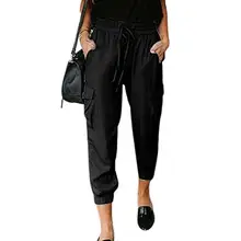

Simple Classic Elastic Waist Thin Women Trousers Thin Harem Trousers High Waist Streetwear