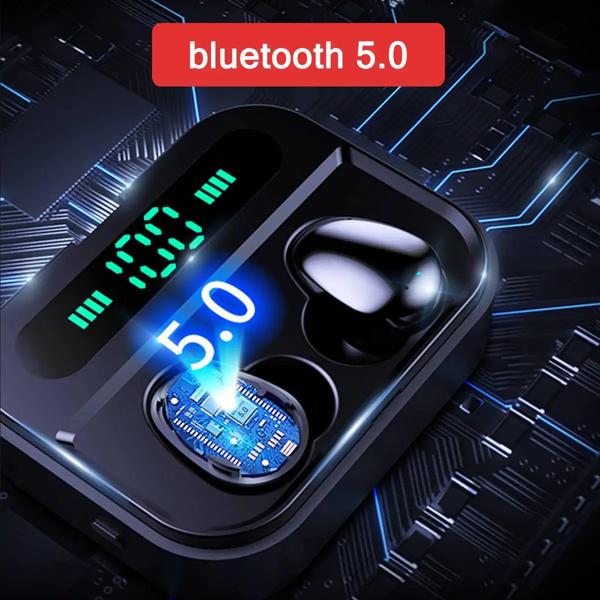 TWS bluetooth 5,0 наушники Touchs светодиодный дисплей беспроводные стерео IPX7 водонепроницаемые сенсорные наушники гарнитура с зарядным устройством 3600 мАч