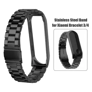 

Hot Sale Beads Watch Strap Classic Delicate Stainless Steel 3 Beads Strap with Metal Shell for Xiaomi Bracelet 3/4 Universal