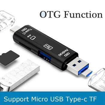 

5 In 1 USB OTG Card Reader Driver High-speed USB 2.0 TF/SD T-Flash TF Memory Reader For Android PC Universal Extension Adapter