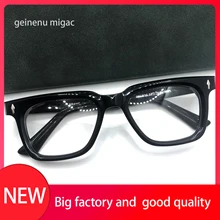 Top Quality Retro Square Optical Eye Glasses Fashion Acetate Ladies Men Reading Myopia Prescription Glasses Transparent Frame