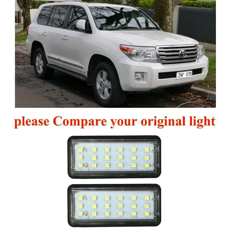 

2pc Car Accessories Special Car License Plate Light Lamp For 08-14 Toyota J200 Land Cruiser canbus error free