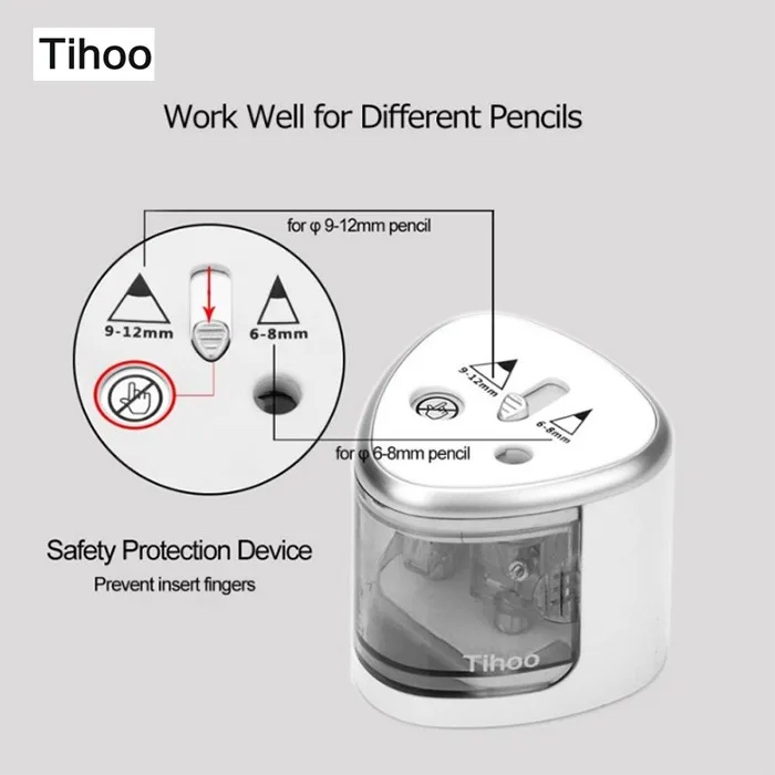 Электрическая точилка для карандашей с 2 отверстиями, быстро и остро управляемые на батарейках, автоматические точилки для карандашей, офисные канцелярские принадлежности