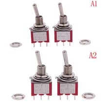 2 sztuk 2/3 Way Selector gitara elektryczna Pickup przełączniki gitara przełącz dźwignia czerwona gitara Mini przełącznik przełącznik samochodów/łodzi przełączniki