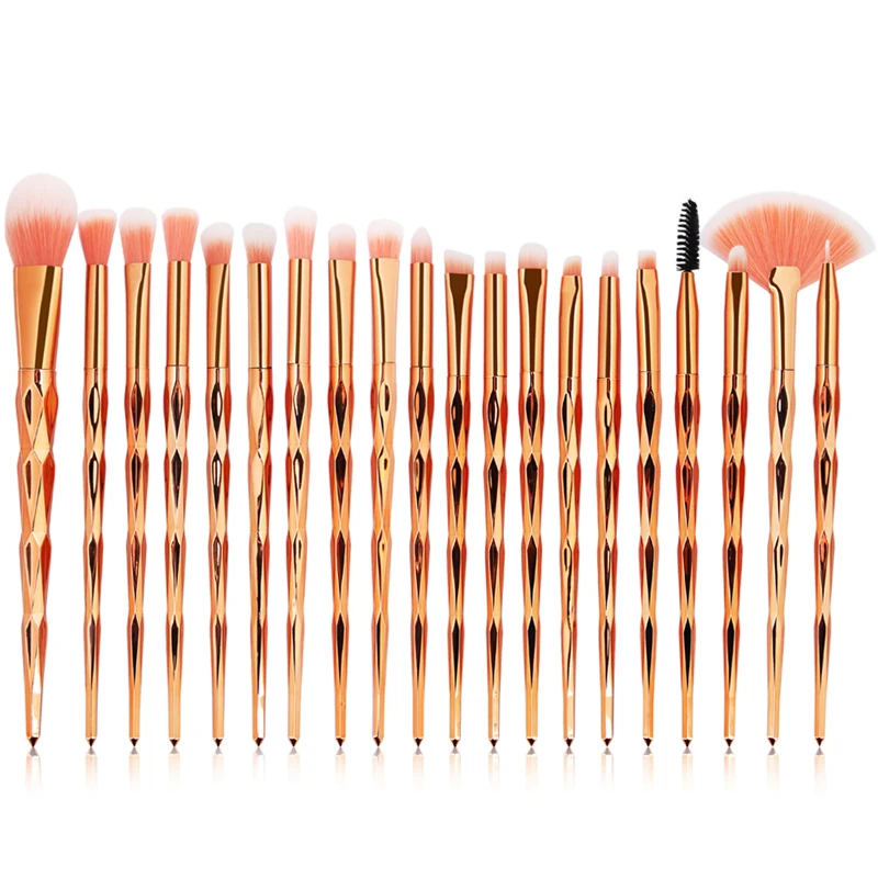 SinSo 12/20PCS Professional Makeup Brushes Set Beauty Cosmetics Tool Foundation Powder Eyebrow Eyeliner Blush Makeup Brush Kit - Handle Color: 20pcs Rose Gold