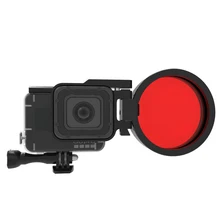 Камера фильтр 24X макро объектива для дайвинга Красные кольцо-переходник для фильтра для GoPro Hero 5/6/7, Водонепроницаемый Корпус
