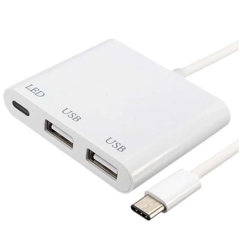 USB 3,1 C-2 Порты USB2.0 концентратор светодиодный адаптер для нового MacBook 12