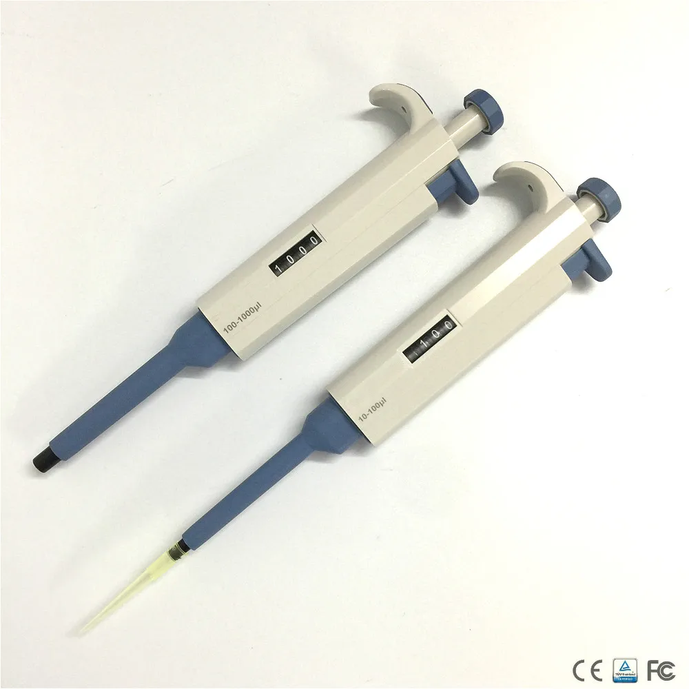 Laboratory Pipette Pipettor Single Channel 100-1000μl 4 Digit Digital Display Micro Manual with Increment 5μl for Indoor for Office 