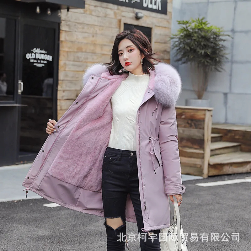 

Girl'S 2019 Winter New Style Students Loose-Fit Korean-style Thick Mid-length Cotton-padded Clothes Warm Coat Fashion