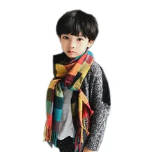 Шарф для родителей и ребенка; сезон осень-зима; Корейский детский толстый шарф; длинный шарф с воротником в клетку; теплая шаль