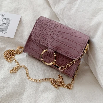 

Fashion Alligator Pattern Crossbody Bag Women PU Leather Ladies Chain Bag Solid Color Female Daily Casual Shoulder Messenger Bag